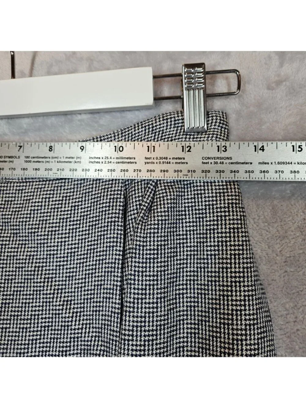 Bankers Club skirt suit Womens 8 black white tweed jacket midi skirt career